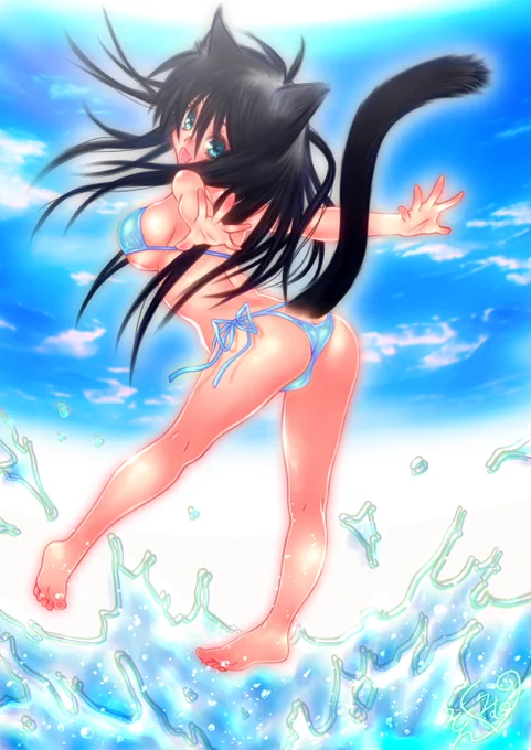 #黒猫感謝の日 暑いから涼しそうな子たちで 
