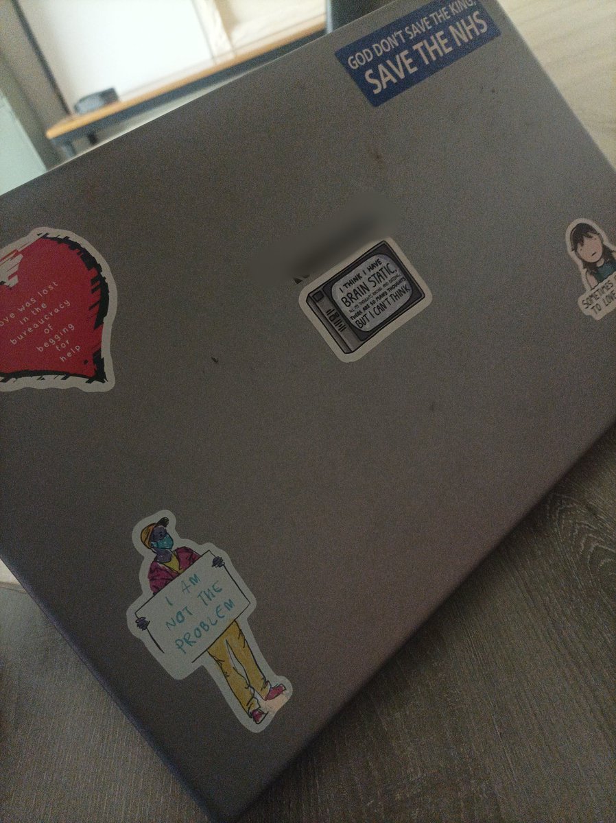 So, I put the stickers that I got at The Balmy Army sharing event last month <a href="/factoryintl/">Factory International</a> on my laptop to remind me that it's okay that some days my brain is against me, and I can only do so much. 

Today has been one of those days.