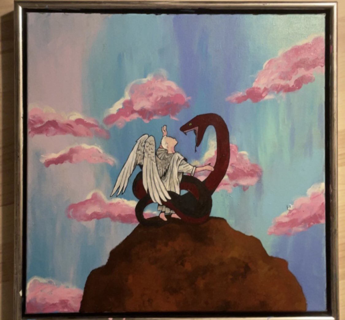 bavnsh's tweet photo. As a devoted good omens fan i’ve painted this. I painted it s few months before Season 2 and I think it came out great! #GoodOmens #GoodOmen2 @michaelsheen @neilhimself https://t.co/pMoLJyR8Cs