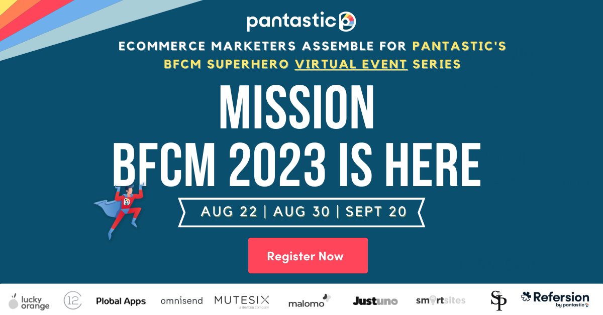 The first session of our BFCM Superhero Virtual Event Series is almost here! 

Sign up for our Master Class: “Omnichannel Strategies for a Record-Breaking BFCM” with experts from <a href="/refersion/">Refersion</a> <a href="/PlobalApps/">Plobal Apps</a> and <a href="/SmartSitesNJ/">SmartSites</a> 

pantasticapps.com/webinar-regist…