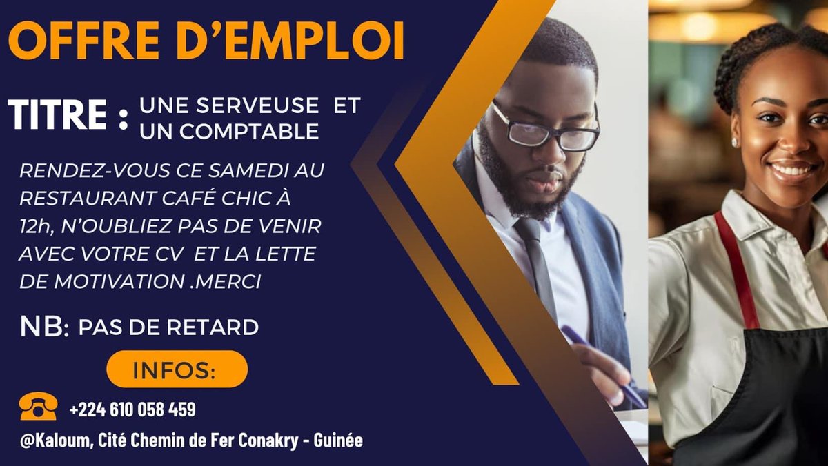 CafeChic_cky's tweet photo. 🔵 Nous sommes à la recherche d’une serveuse qualifiée et un comptable professionnel 
Pour plus d’infos , veuillez lire l’affiche. Merci ☺️ 
✅ 𝐂𝐀𝐅𝐄́ 𝐂𝐇𝐈𝐂 https://t.co/NdCrLrQwRl
