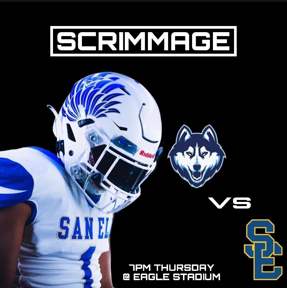 🚨Come out and join us tonight for our last scrimmage of the season🚨

🗓️: August 17, 2023
🆚: Chapin
🏟️: San Elizario High School
🎟️: Free
⌚️: Freshman - 5:30 PM
⌚️: JV - 6:15 PM
⌚️: Varsity - 7:15 PM

#TDEP
#SEISDPeoplePassionPurpose
#SEHSthebest