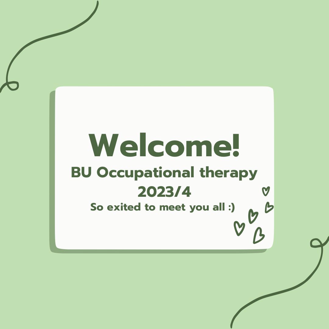 OTsociety_BU's tweet photo. Welcome! BU Occupational Therapy students 2023/2024 joining us in September
So excited to meet you all :) @Bournemouth_OT #ResultsDay2023 @hss_bu @RCOTStudents #Clearing2023 #StudentAHP #FutureAHP https://t.co/VDkNyRoTQ4