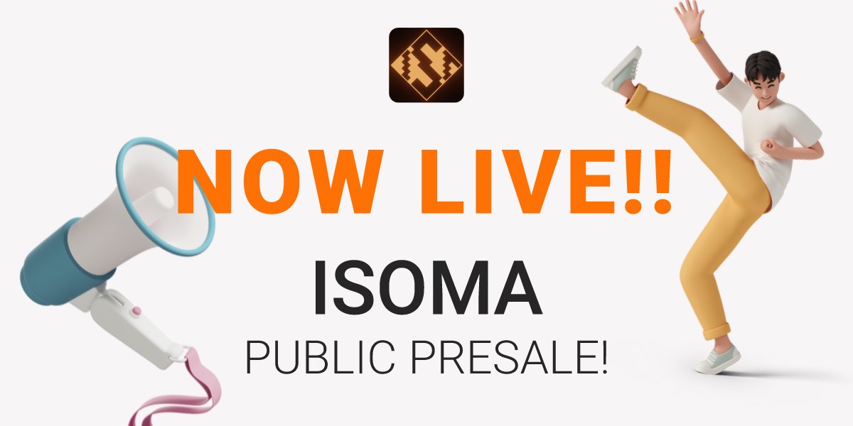 ☀️ Gm fam! ISOMA Public Presale on live on pinksale, take your chance to get a early allocation in the project 35% of the softcap already filled.

💥Dont miss this lowcap!

pinksale.finance/launchpad/0x82…

#criptomonedas #bsc #crypto #cryptocurrency #bitcoin #BSCGEMS #btc #crowfunding