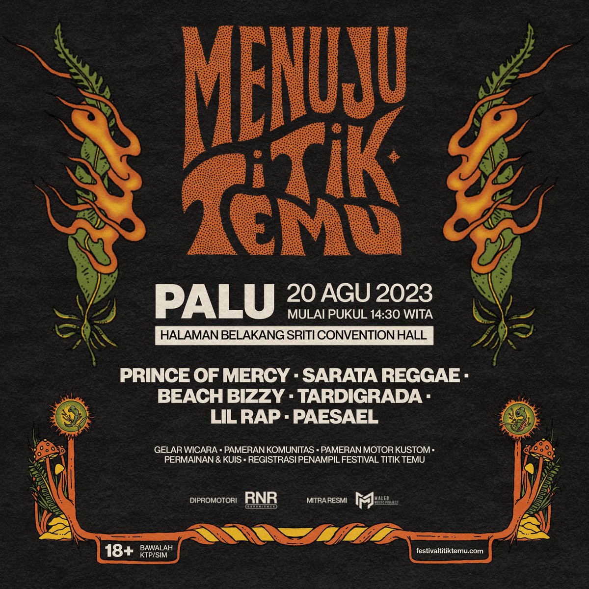 Palu menjadi kota pertama yang kami akuisisi untuk perhelatan "Menuju Titik Temu". Sampai jumpa di Maleo Music Project, pada tanggal 20 Agustus di Halaman Belakang Sriti Convention Hall. Akan ada banyak keseruan yang akan kami tumpahkan di sana ✨️

#FestivalTitikTemu2023