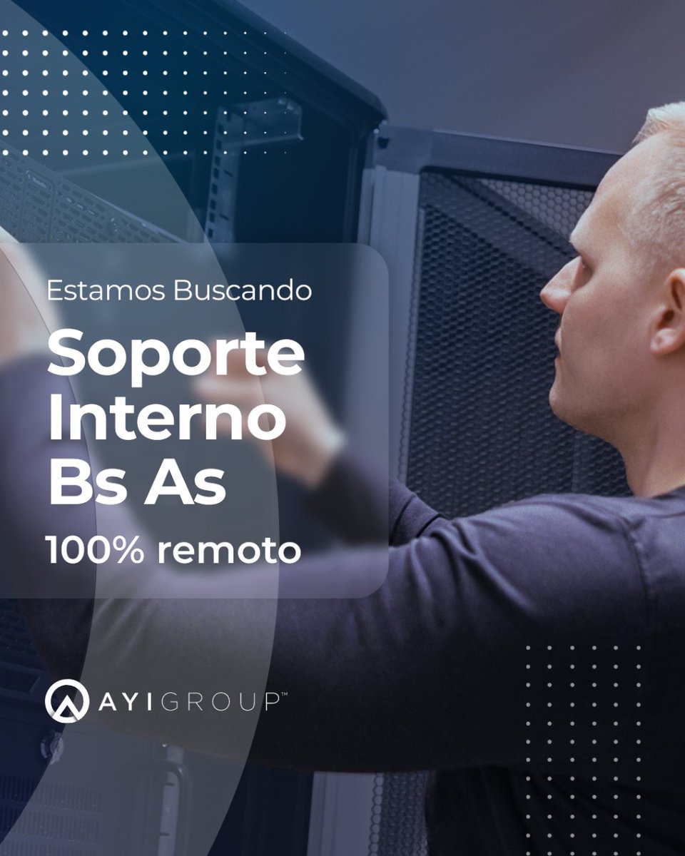 🌟💼 Unite a AYI GROUP como Soporte Interno 💻🛠️ Oficina en Buenos Aires, trabajo 100% remoto. ¡Brinda soluciones sin límites geográficos! 🌍🚀

#SoporteInterno #TrabajoRemoto #CarreraProfesional #AyiGroup #Tecnología #Innovación #TransformandoRealidades