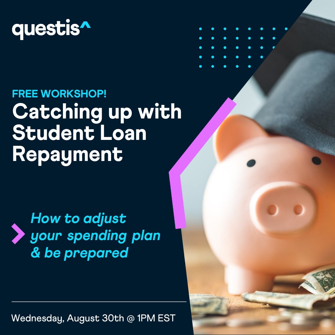 Don't panic about student loan repayment! Join us for our free workshop hosted by Questis' financial coaches.

Learn:
>How to be prepared
>How to adjust your spending plan
>What to do if you’re stressed

Sign up here: hubs.la/Q01_bVRq0

#StudentLoanRepayment #StudentLoans