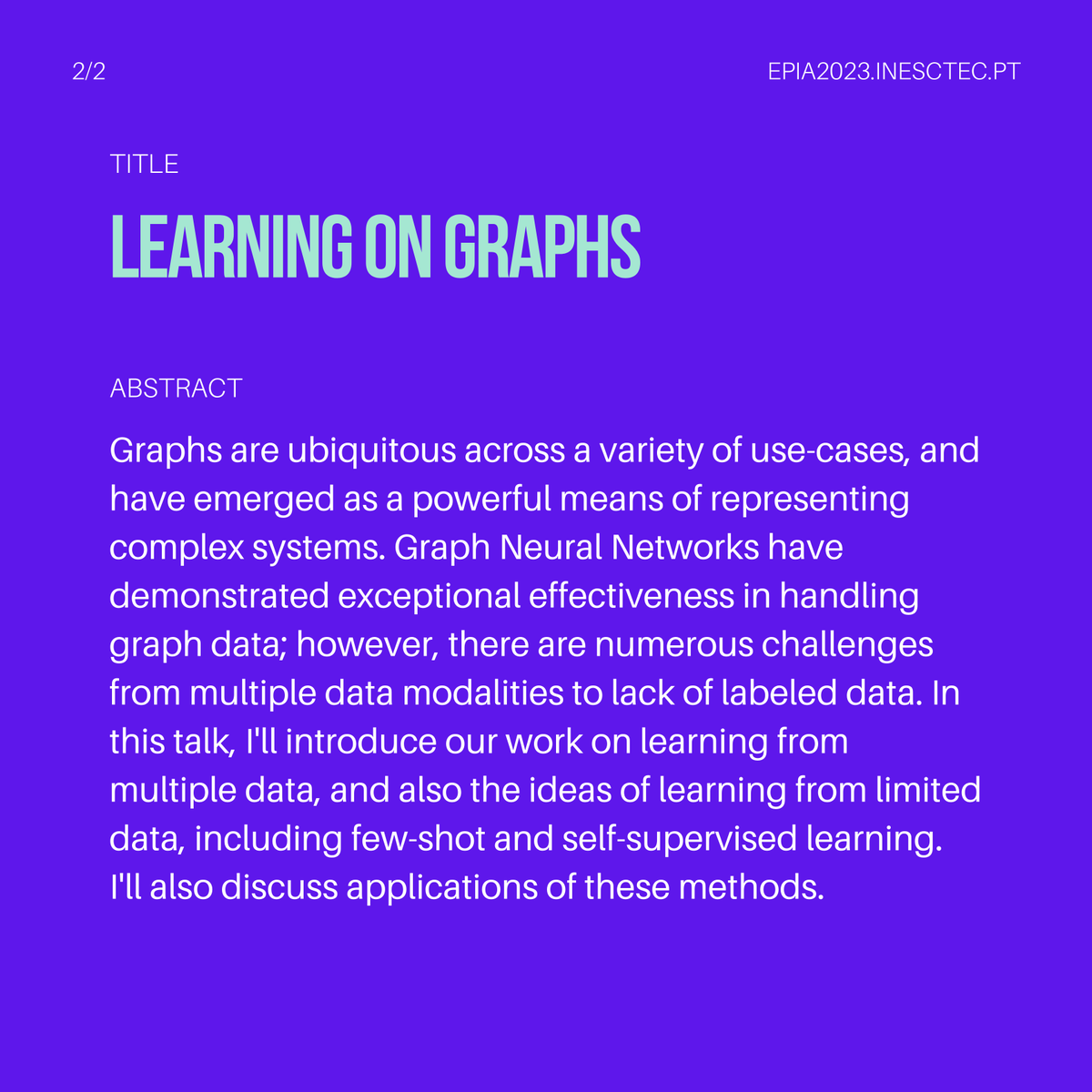 epia22's tweet photo. Meet our new and final keynote speaker! He is @nvchawla, Frank M. Freimann Professor at @NotreDame and Founding Director of the @lucy_institute, and his keynote is entitled “Learning on Graphs”! Looking forward to it!
#epia2023 #faialisland #azores #ai #ml https://t.co/CeBEJYJ47c
