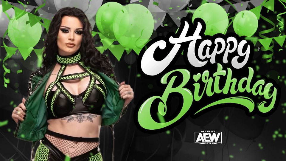 AEW's tweet photo. Wishing a happy birthday to @Saraya! https://t.co/7y9haqHvS6