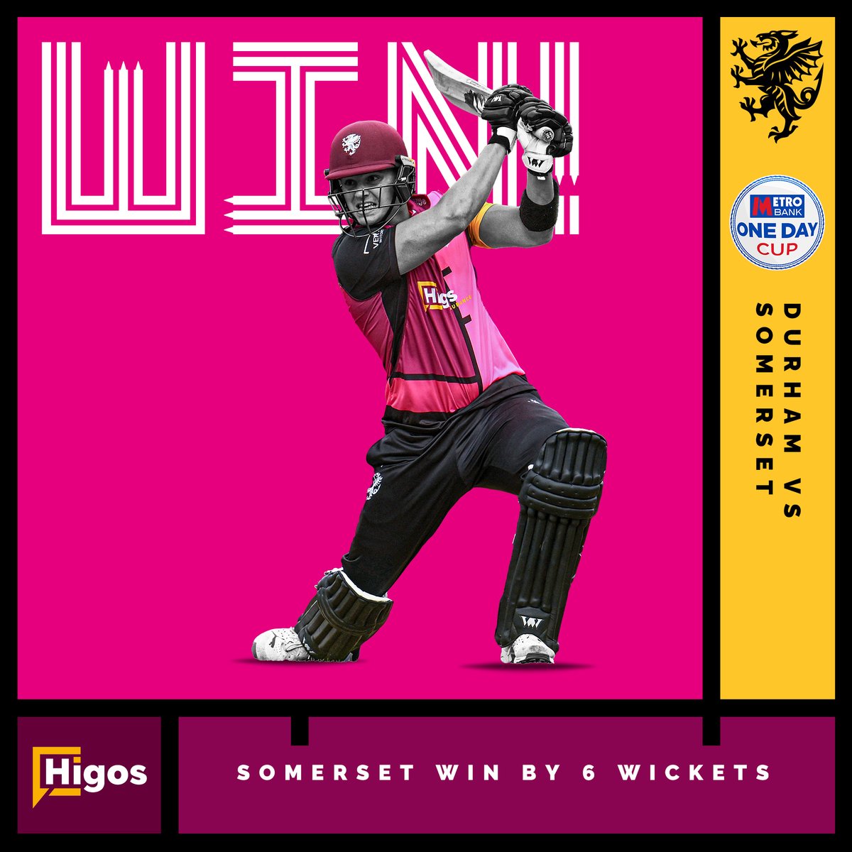 SOMERSET WIN BY 6 WICKETS!!!!!!! 👏👏👏👏👏👏👏👏👏 #DURvSOM #WeAreSomerset