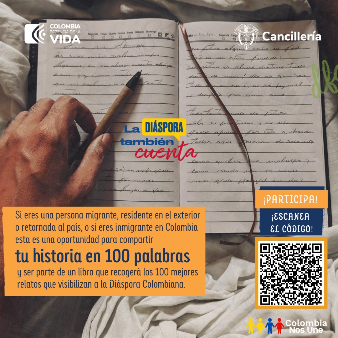 Escribe y comparte tu historia de migración en 100 palabras y sé parte del libro que se publicará con las 100 mejores historias.

Plazo hasta el 27 de agosto del 2023
