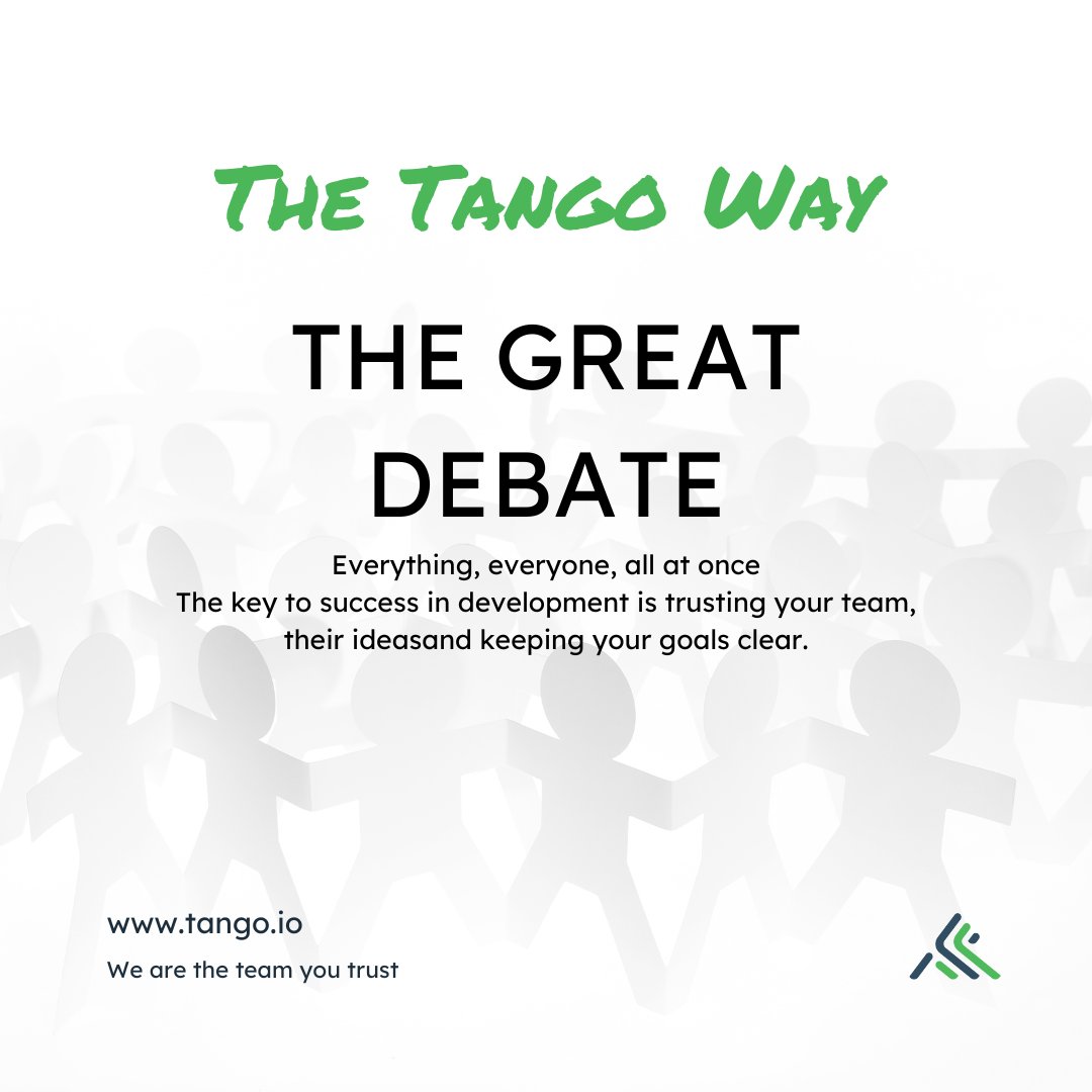 One of the best things about working with the development teams is the "Great Debate" part.
The team debates passionately about the tiniest details. The drama is accurate, but we know that sweating the small stuff leads to a flawless user experience.

 #DevelopmentTeams #TeamWork