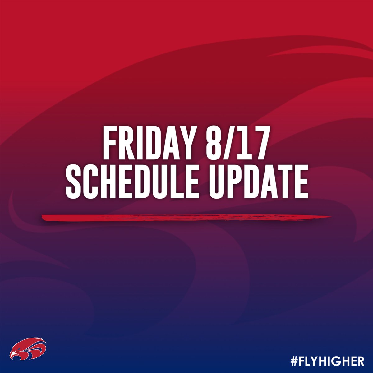 Tomorrow’s field hockey home opener against All Saints will now begin at 7am.

V/JV football’s scrimmage at Grapevine Faith will kickoff at 8pm. 

Go Falcons!!

#FWCD #FWCDAthletics #FlyHigher