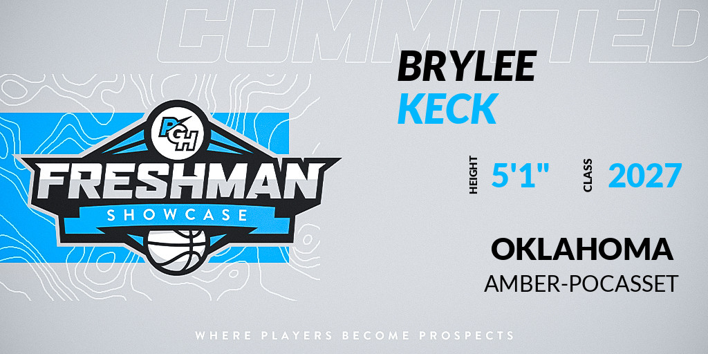 PGHOklahoma's tweet photo. Welcome Class of 2027 Brylee Keck (@bryleekeck2027) of Amber-Pocasset HS to the @PGHOklahoma Oklahoma Freshman Showcase @ The Hive. 

🔥🏀 #PGHFreshmanShowcaseOK 🏀🔥

More info 👇  
https://t.co/GBEtSciS1J https://t.co/y16Vfu8Uab