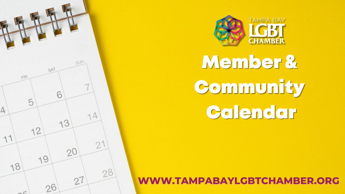 Members of the Tampa Bay LGBT Chamber can add their events to our online Member Calendar. Check out upcoming opportunities from <a href="/NGLCC/">NGLCC</a>, @MetroInclusive, and more. 

📆 Member Calendar: ow.ly/Y3K650Pz33i
📆 Chamber Calendar: ow.ly/7uQi50Pz33h