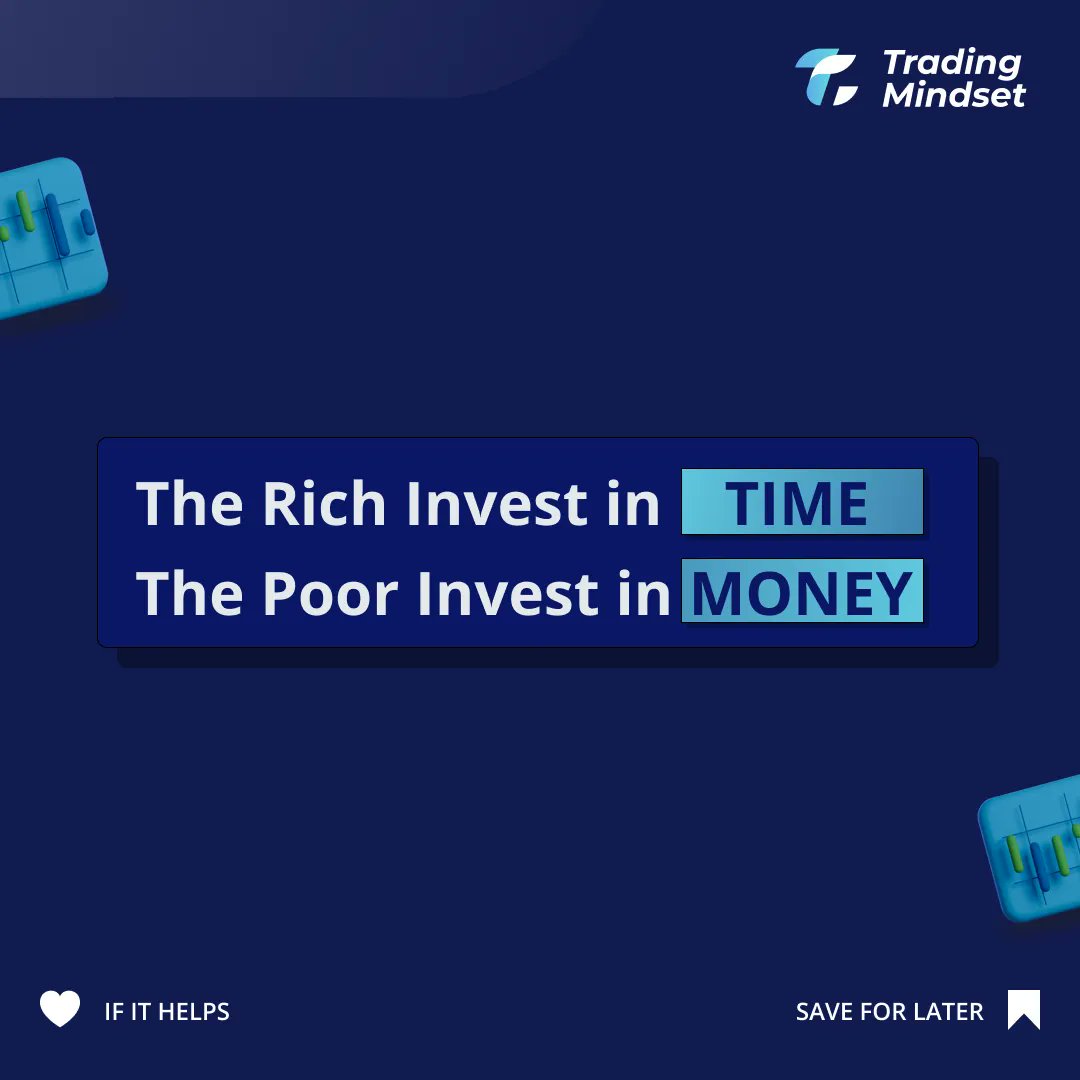 TradingMindsets's tweet photo. "Wealth Building: The Rich Invest in Time, While the Poor Invest in Money"
#WealthBuilding #Investing #TimeVsMoney https://t.co/O68K5Pfepo