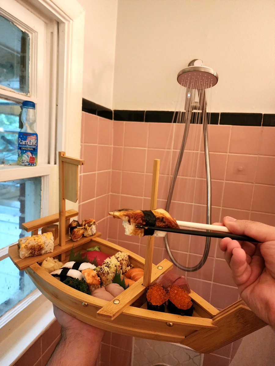 gazpachomachine's tweet image. Shower Food Review 92: Sushi Boat- The longer this goes the harder it gets. There's only so many foods &amp;amp; I don't know how much more I have to say. I never thought I'd be doing this for 9 months. People tell me I have a lot of followers. But when I turn around no one's there. 8/10
