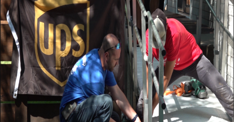 UPSPolicy's tweet photo. We move the world forward by delivering what matters and coming together to help our community. @UPSers &amp; @OperationRamp installed a new wheelchair ramp for four-year-old Jack Welfl. Together, we’re improving the 1B lives by 2040 &amp; reaching 30M volunteer hours by 2030.
