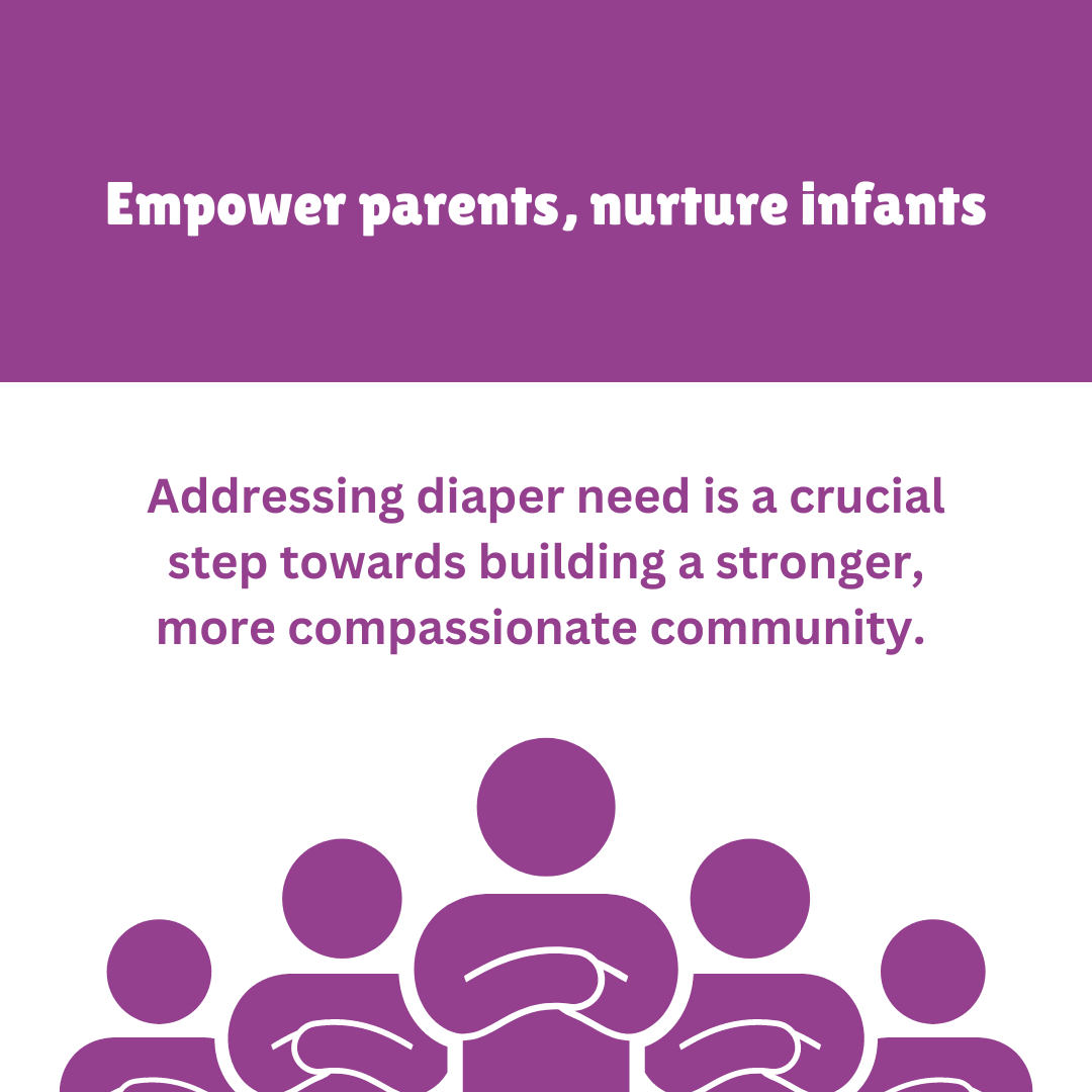 1 in 2 families struggle with diaper need. Diaper need is more than a challenge – it's an opportunity for us to come together and create positive change for families. Help us end diaper need in Middle TN. $20 gives 2 families relief and helps keep babies healthy- link in bio-