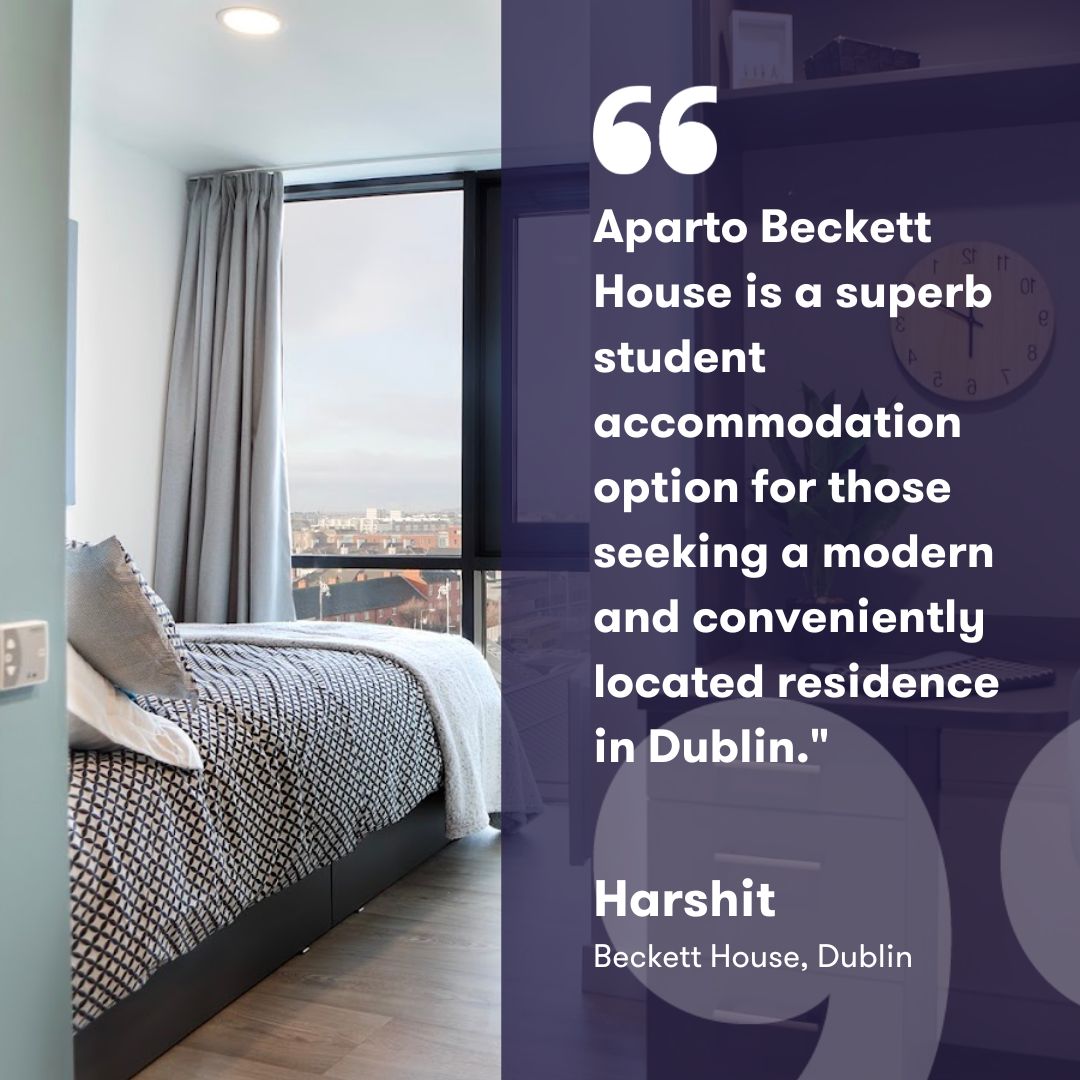 Testimonial Thursday! Thanks, Harshit!

Our Beckett House's convenient location is close to the Dublin city sights. 

#apartofyourstory #apartofbecketthouse #studentliving