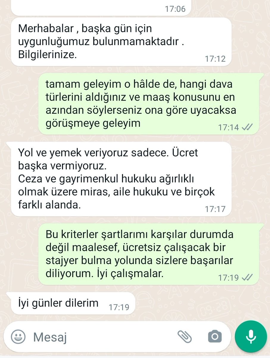 TeraziyiEsitle's tweet photo. İnisiyatif üyelerimizden bir arkadaşımızın staj yeri görüşmesinde aldığı bu karşılık, stajyerlerin görülmeyen emeği sorununu net olarak ortaya koymaktadır. https://t.co/CEUr5dMAvz