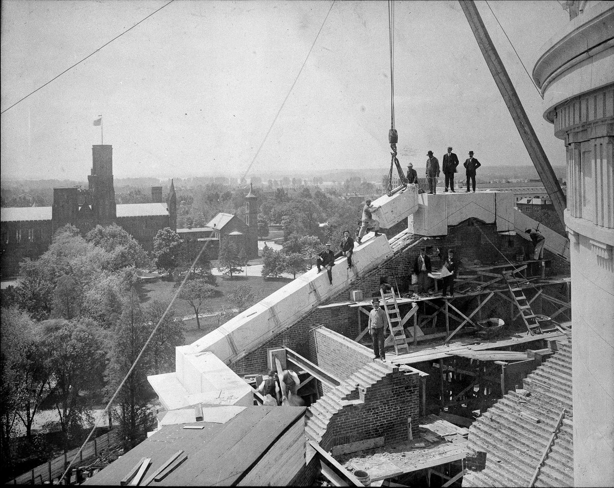 Smithsonian NMNH (@nmnh) on Twitter photo #TBT to May of 1909 and the installation of the last stone on the south porch of the museum. 🏛️
A few short months later staff began to occupy the building and move the then 10 million item collections by horse-drawn cart.
Credit: <a href="/SILibraries/">Smithsonian Libraries and Archives</a>, Record Unit 95, Box 33, Folder 4 #TBT to May of 1909 and the installation of the last stone on the south porch of the museum. 🏛️
A few short months later staff began to occupy the building and move the then 10 million item collections by horse-drawn cart.
Credit: <a href="/SILibraries/">Smithsonian Libraries and Archives</a>, Record Unit 95, Box 33, Folder 4