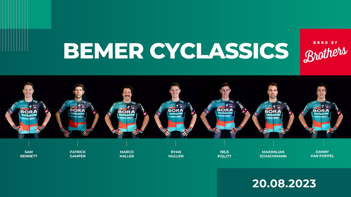 🇩🇪 Moin Hamburg! 🚢 We are back at the @BemerCyclassics and have brought some fast legs with us. Watch out for: 👉🏼 Sam Bennett 👉🏼 Patrick Gamper 👉🏼 Marco Haller 👉🏼 Ryan Mullen 👉🏼 Nils Politt 👉🏼 Maximilian Schachmann 👉🏼 Danny van Poppel #BORAhansgrohe #cycletheclassic