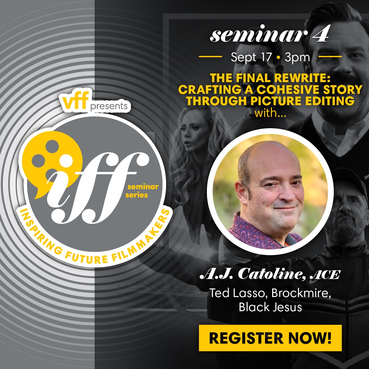 Get tickets now to the upcoming IFF seminar and unlock the power of picture editing with @ajcatoline 📅 Sun Sept 17 🕒 3:00pm 📍 The Studios at Assembly Park Register now at vaughanfilmfestival.com/iff-seminar-se… #staycreativewithvff #filmmaking #tedlasso #richmondtillwedie #believe #tv