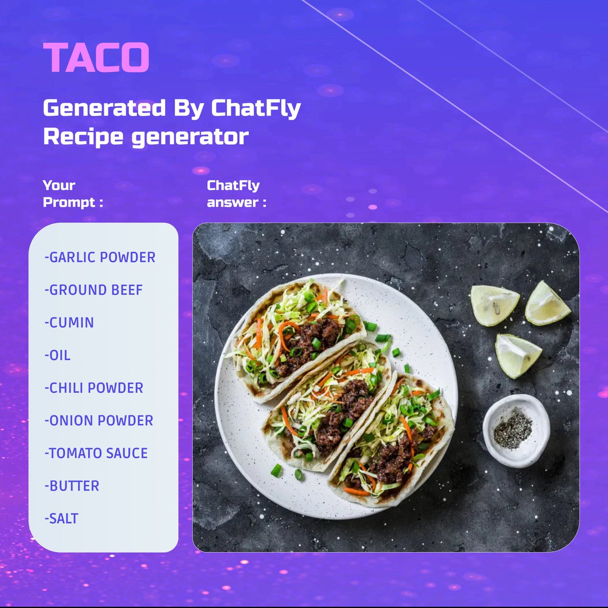 ChatFly_AI's tweet image. Step 1: Brown &amp;amp; drain beef, add taco seasoning, tomato sauce, simmer briefly.
Step 2: Simmer taco meat in sauce for flavor.
Step 3: Fry tortillas in oil, fold in half.
Step 4: Fill shells with beef &amp;amp; toppings.
#Genshin    #examresults #thursdaymorning #JISOO #อิงล็อต
