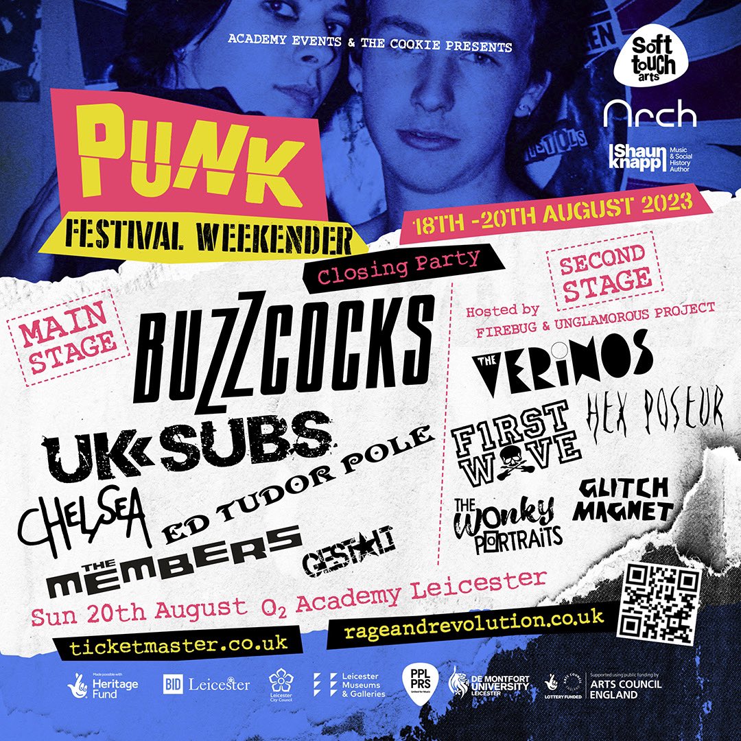3 days to go until the #PunkFestivalWeekender! We are presenting this incredible lineup this Sunday at @O2AcademyLeic Get your tickets: bit.ly/47EbfVO