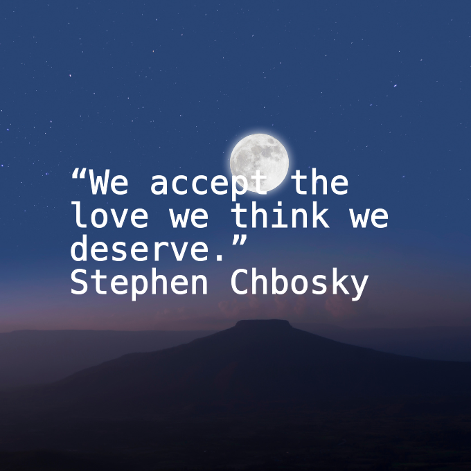 📖“We accept the love we think we deserve.”
🖋Stephen Chbosky
🏠#goodquotesdaily, #goodreads, #StephenChbosky