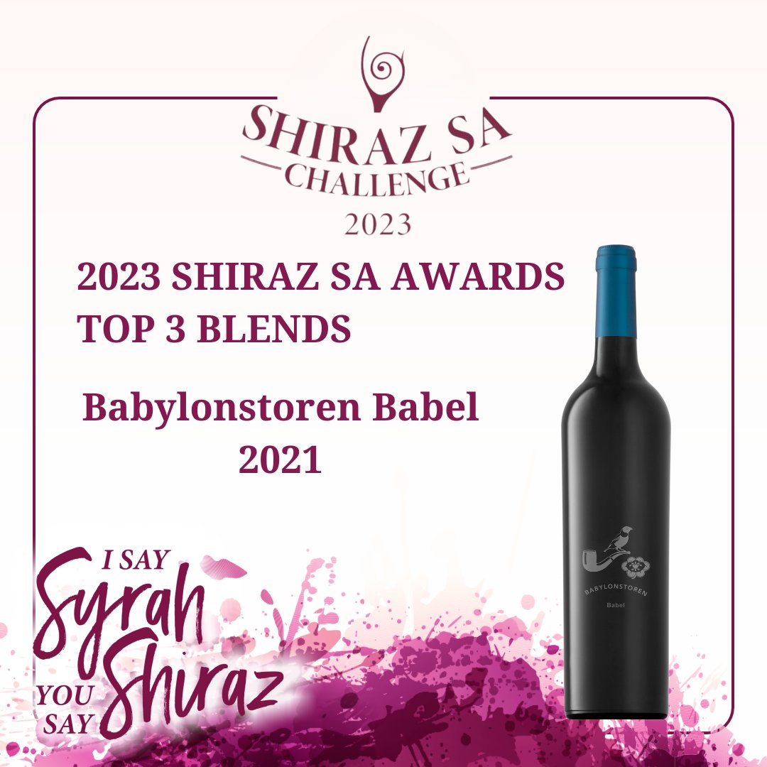 #ShirazSAAwards #ShirazSATop3Blends #winner @Babylonstoren Babel 2021
#ShirazBlend #ShirazSAChallenge #Wine #ShirazSA #Vinventions #ISaySyrahYouSayShiraz