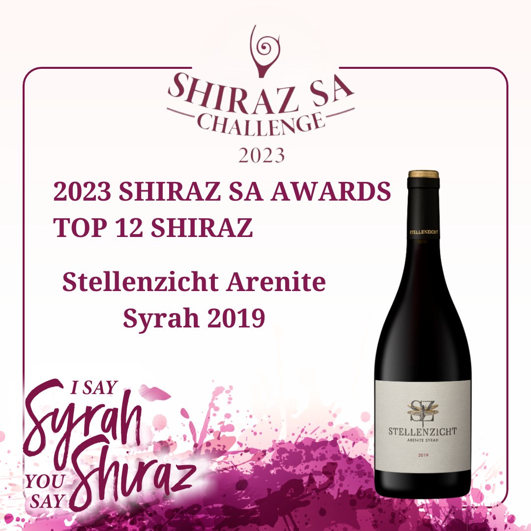 #ShirazSAAwards #ShirazSATop12 #winner @Stellenzicht Arenite Syrah 2019
#ShirazWine #ShirazSAChallenge #Wine #ShirazSA #Vinventions #ISaySyrahYouSayShiraz