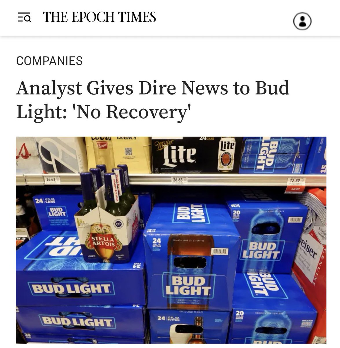 Bud Light Just Got the Final Nail in Its Coffin. 

BOYCOTT ROCKS! 

Go Woke, Go Broke. theepochtimes.com/article/analys…