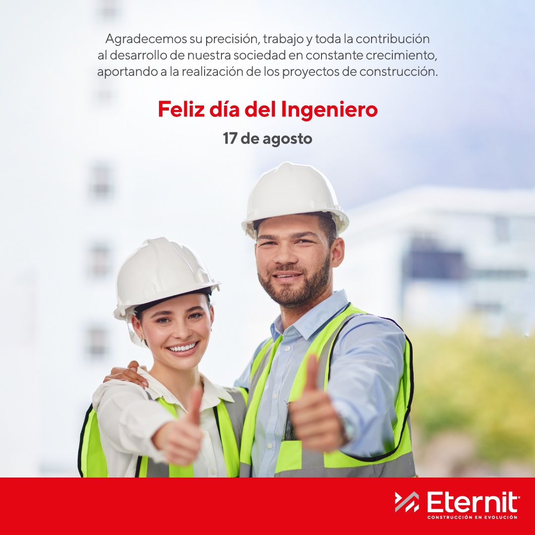 EternitOficial's tweet photo. Desde Eternit, conmemoramos a quienes contribuyen a la edificación y a la construcción de sueños en nuestra sociedad.

 ¡Feliz Día del Ingeniero! 

#ElementiaMateriales #SomosEternit #EternitColombia #ConstrucciónEnEvolución #FelizDíaDelIngeniero #DíaDelIngeniero #Ingenieros https://t.co/8YzHDlljO2