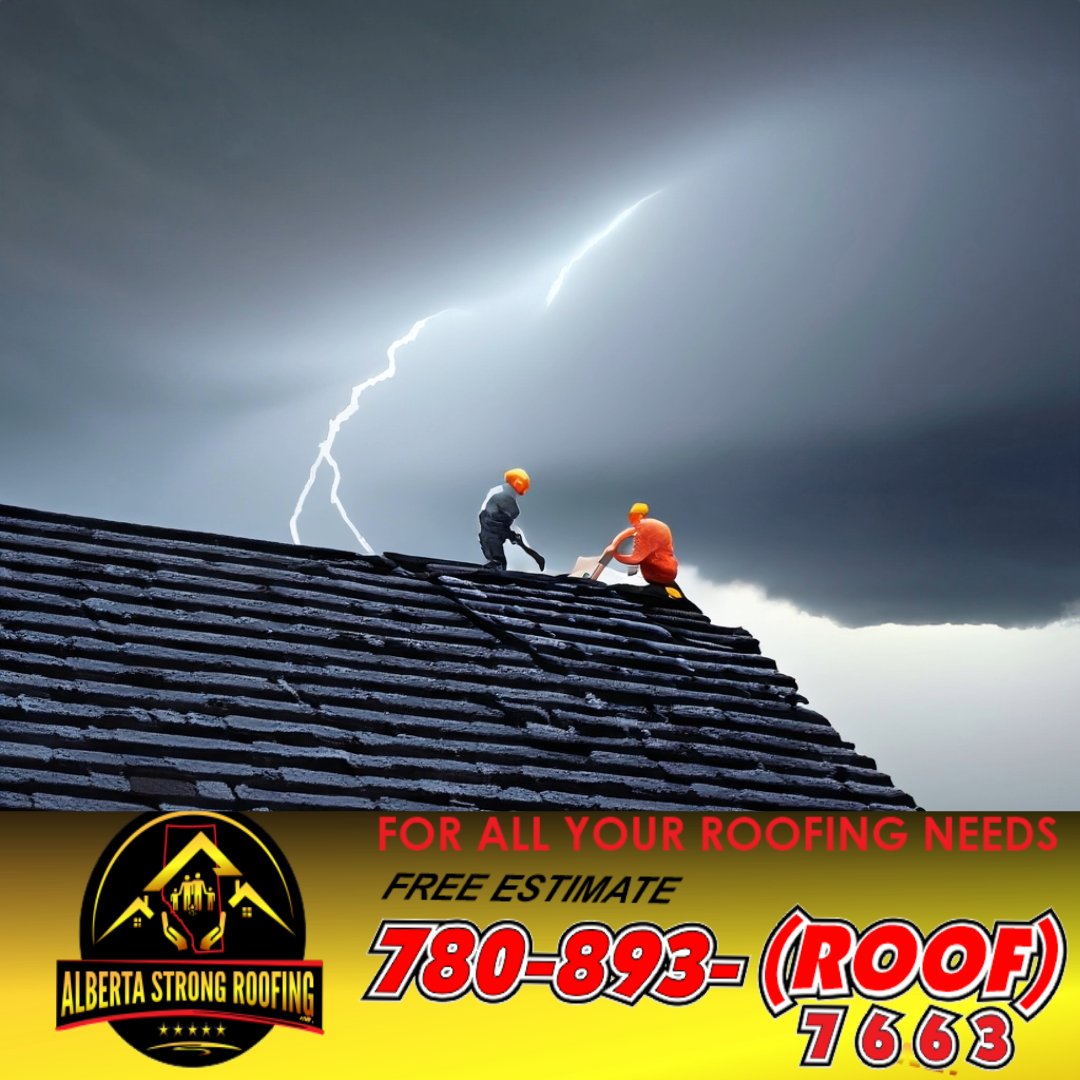 ABstrongRoofing's tweet photo. 🌩️ As dark clouds gather and thunder rumbles, is your roof ready to stand its ground? Don't wait until the storm hits to find out. 🌧️🏠
#Albertastrongroofing #Edmonton #Yeg #supportlocal #Edmontonroofing #Edmontonroofingcontractor  #Homerenovation #WeatherAlert #StormWatch https://t.co/Xo98WSj9c7