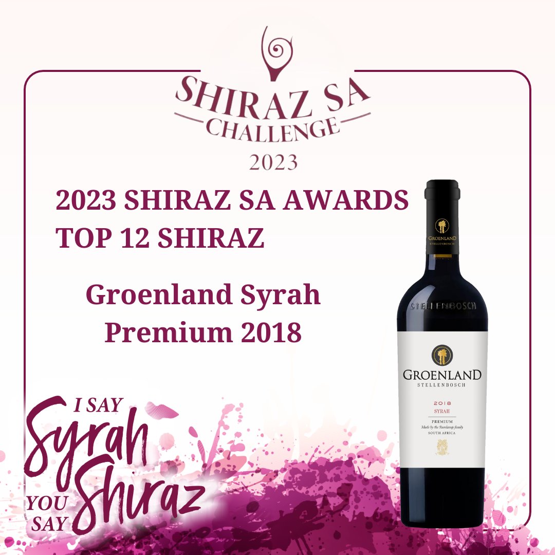 #ShirazSAAwards #ShirazSATop12 #winner @GroenlandWines Syrah Premium 2018
#ShirazWine #ShirazSAChallenge #Wine #ShirazSA #Vinventions #ISaySyrahYouSayShiraz