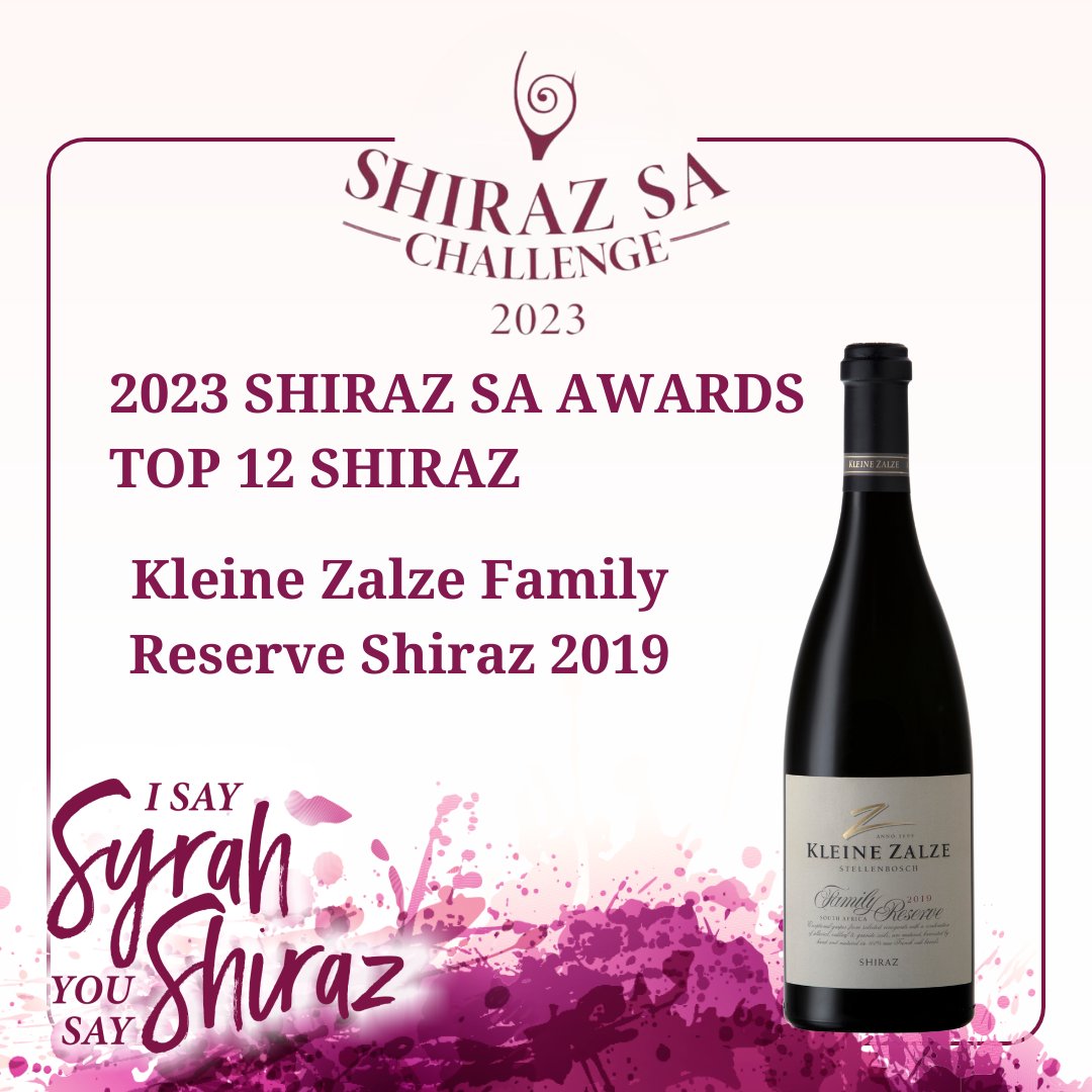 #ShirazSAAwards #ShirazSATop12 #winner @Kleine_Zalze Family Reserve Shiraz 2019 #ShirazWine #ShirazSAChallenge #Wine #ShirazSA #Vinventions #ISaySyrahYouSayShiraz