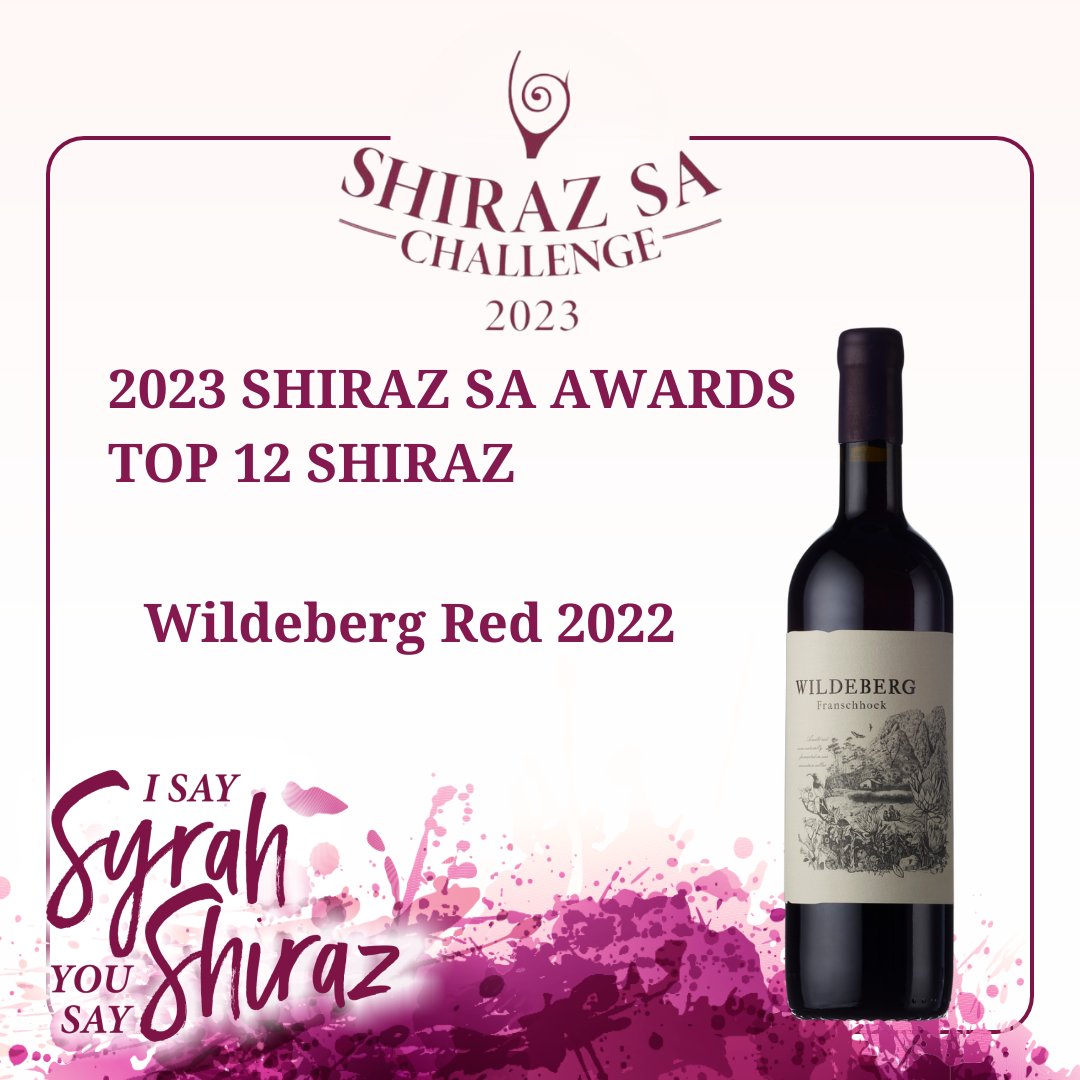 #ShirazSAAwards #ShirazSATop12 #winner #Wildeberg Red 2022
#ShirazWine #ShirazSAChallenge #Wine #ShirazSA #Vinventions #ISaySyrahYouSayShiraz