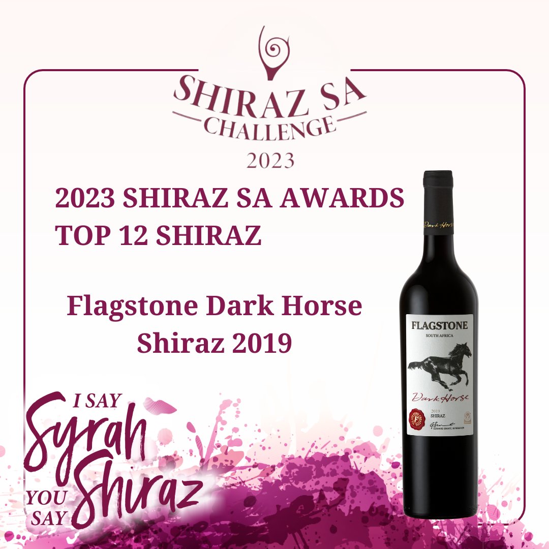 #ShirazSAAwards #ShirazSATop12 #winner @Flagstonewines Dark Horse Shiraz 2019
#ShirazWine #ShirazSAChallenge #Wine #ShirazSA #Vinventions #ISaySyrahYouSayShiraz