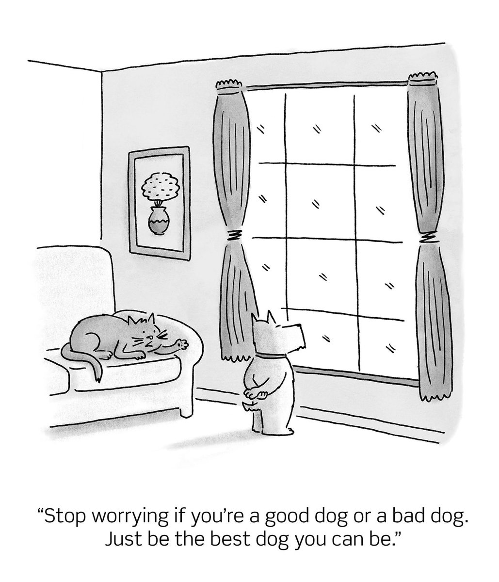 #Cartoon by @DanMisdea #NarrativeCartoons #humor #bestdog #goodboy #unlikelyfriends #selfreflection narrativemagazine.com/issues/narrati…