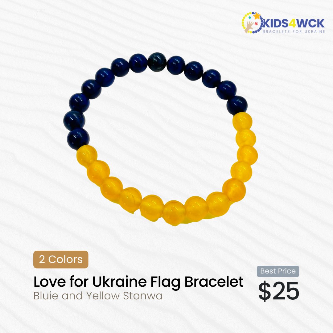 Looking for a bracelet that is inexpensive but also help others. Well lucky for you, our bracelets are both. Check it out today using the link in our bio! . . #bracelets #Kids4WCK #Kidsforukraine #WCK #Worldcentralkitchen #Chefsforukraine #helpothers