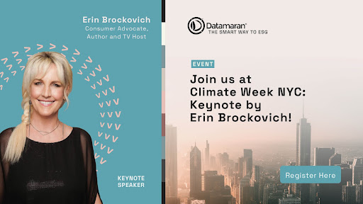 DatamaranAI's tweet photo. Join us at #ClimateWeek NYC: Keynote by Erin Brockovich!

Datamaran is hosting the “New Heroes of Sustainable Business” event for business leaders committed to sustainability.
https://t.co/kpCNLrDY7b 

Register ASAP for this must-attend event! #Sustainability #ESG https://t.co/gqILTNbB2M