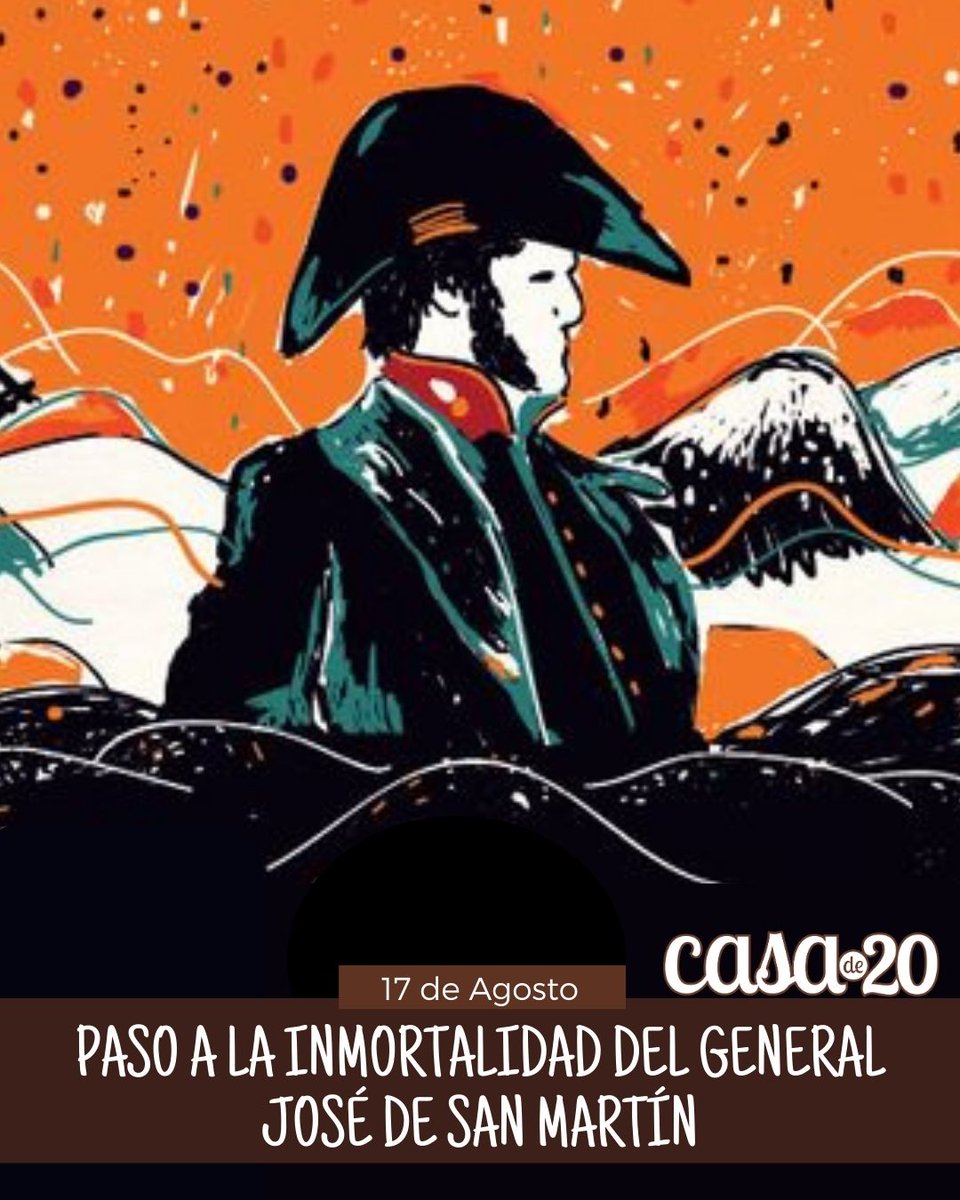 CasadeVeinte's tweet photo. Hoy celebramos el aniversario del paso a la inmortalidad del General José de San Martín, uno de los máximos héroes de la historia de nuestro país.
Desde Casa de 20 honramos su memoria, solidaridad y enseñanza en cada acción que emprendemos.
#SomosCasade20 https://t.co/K6kL3TBmCW