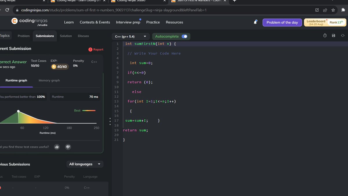 aamil_a's tweet image. Day 5 at Ninja&apos;s Slayground: 🥋 Mastered a faster path with AP formula, no more time limit worries! 📷 #CodingNinja #NewApproach #CodingNinjasStudio
@drinkslaycoffee
@CodingNinjasOff