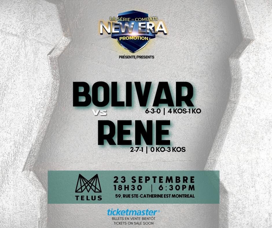 ✅OFFICIEL: Un autre combat annoncé pour la carte de <a href="/FightingEra/">NewEraPromotion</a> du 23 septembre prochain. #boxe #boxing #boxequebecoise