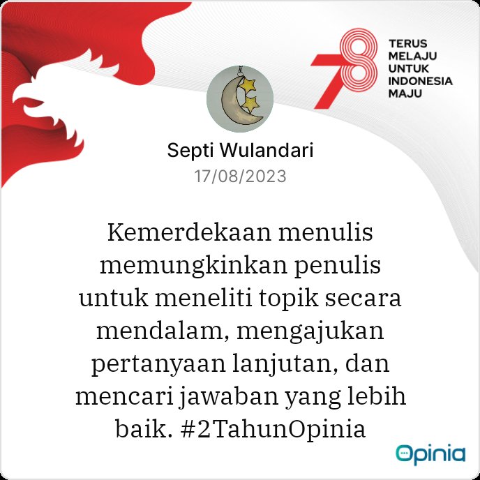 BarbaraTingting's tweet photo. https://t.co/dXUF6Z3s3D

#2TahunOpinia
#BerbagiIdedanCerita
#HUTRI https://t.co/F5nFGzmPco