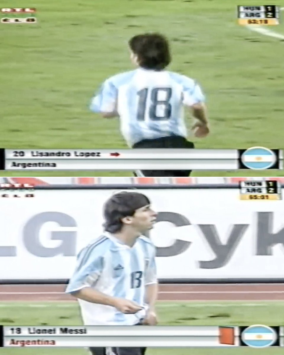 It's been exactly 18 years since Lionel Messi made his Argentina senior men's debut in a friendly against Hungary 🇦🇷

He got red carded after playing just one minute as a sub 😳