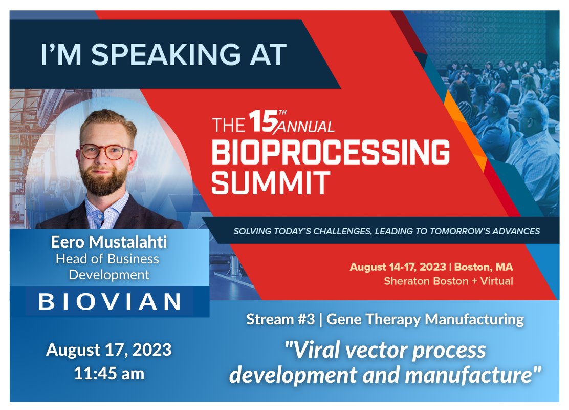 It's been a great week at the Bioprocessing Summit in Boston so far!

In a few moments, you can spot our very own Eero Mustalahti on stage giving a presentation about Viral Vector Process Development and Manufacture. 🎤 Be sure not to miss this!

#CHIBioprocessingSummit