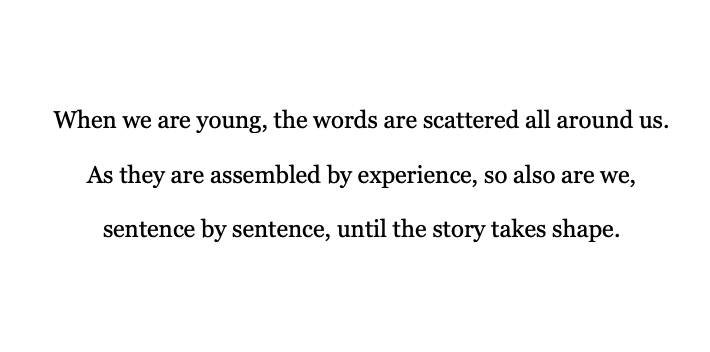MayaCPopa's tweet photo. "...sentence by sentence, until the story takes shape."

Louise Erdrich: https://t.co/Lse3DHlfjs
